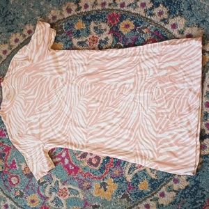 C&C California Tan White Zebra Print Mock Neck Dress S